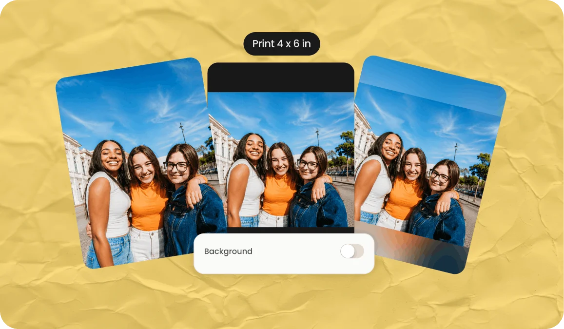 Free image tools from PicCollage including resizer, AI image extender, background remover, and background blur